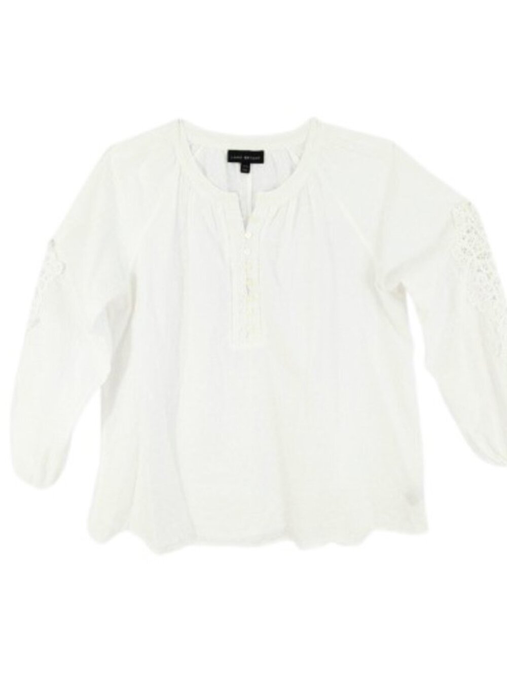 Lane Bryant White Swiss Dot Embroidered Cotton Blouse 14/16